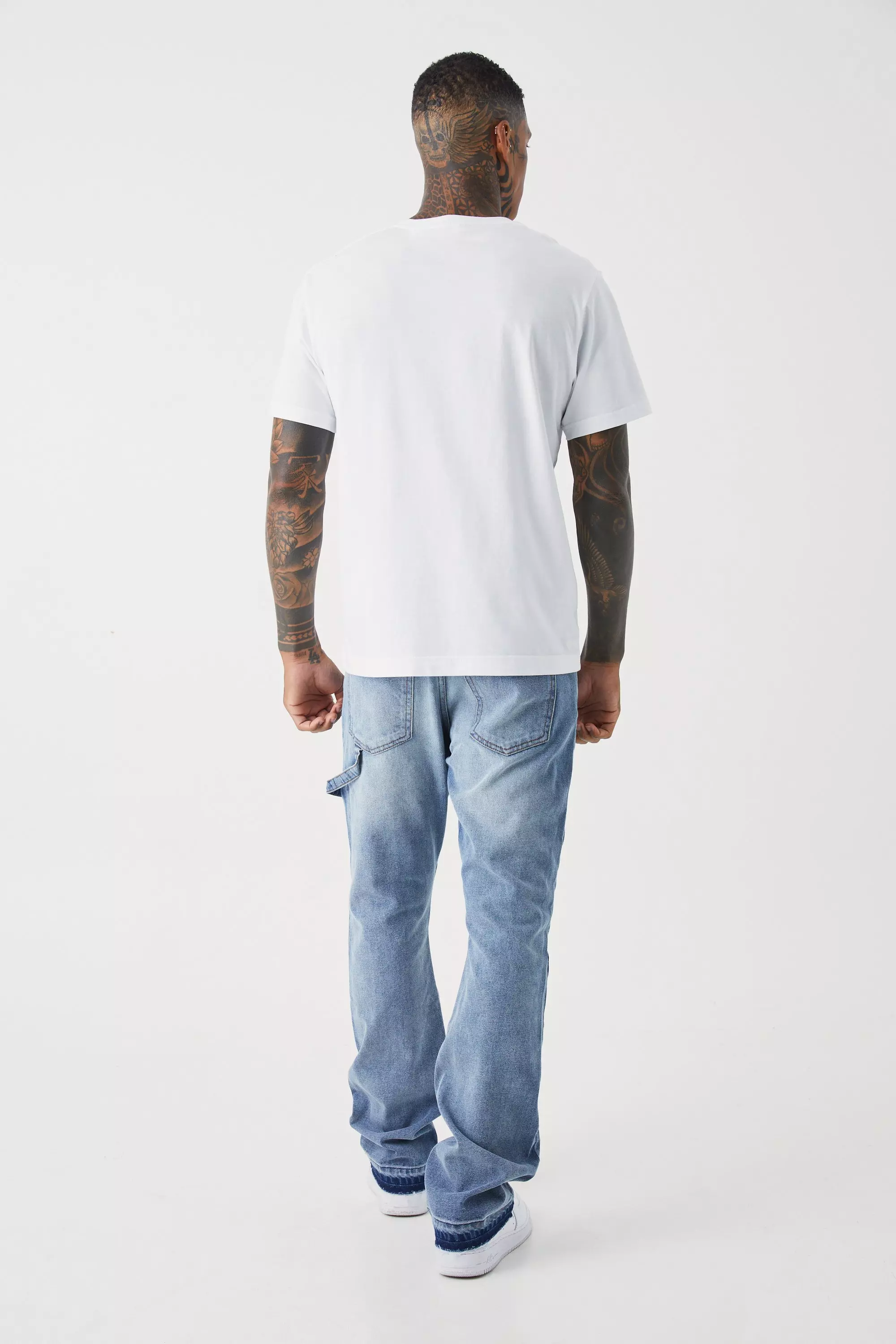 Slim Rigid Flare Carpenter Jeans | boohooMAN USA